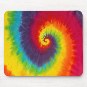 Rainbow Swirl Tie Dye Groovy Cool Colourful Mouse Mat