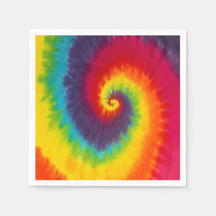 Rainbow Swirl Tie Dye Groovy Cool Colourful Napkin