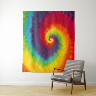 Rainbow Swirl Tie Dye Groovy Cool Colourful Tapestry