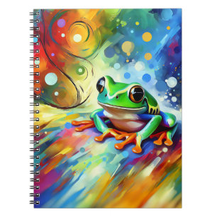 Rainbow Swirl Tree Frog Notebook