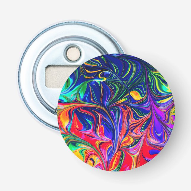 Rainbow Swirl Trippy Glow Stick Bottle Opener (Front)