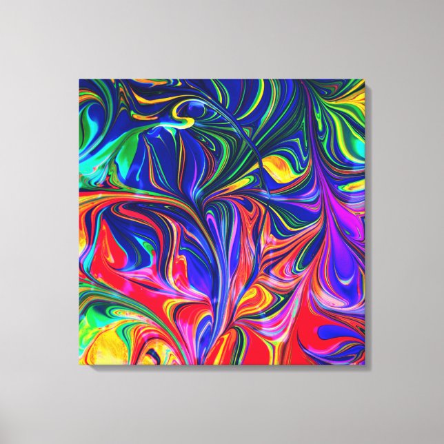 Rainbow Swirl Trippy Glow Stick Canvas Print (Front)