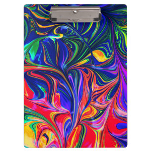 Rainbow Swirl Trippy Glow Stick Clipboard