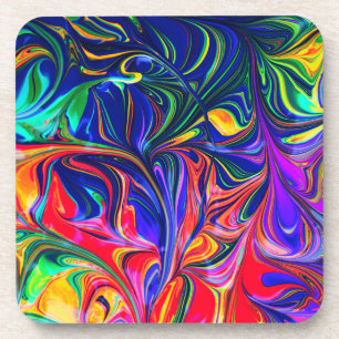 Rainbow Swirl Trippy Glow Stick Coaster