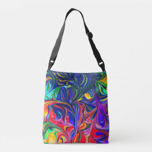 Rainbow Swirl Trippy Glow Stick Crossbody Bag