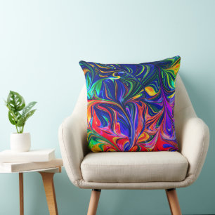 Rainbow Swirl Trippy Glow Stick Cushion