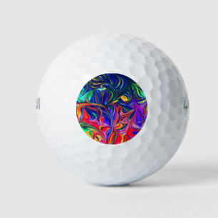 Rainbow Swirl Trippy Glow Stick Golf Balls
