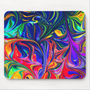 Rainbow Swirl Trippy Glow Stick Mouse Mat