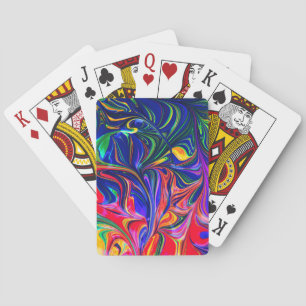 Rainbow Swirl Trippy Glow Stick Playing Cards
