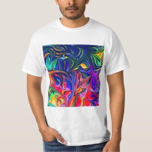 Rainbow Swirl Trippy Glow Stick T-Shirt