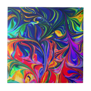 Rainbow Swirl Trippy Glow Stick Tile
