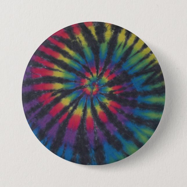 Rainbow Swirl with Black Stripes Button (Front)