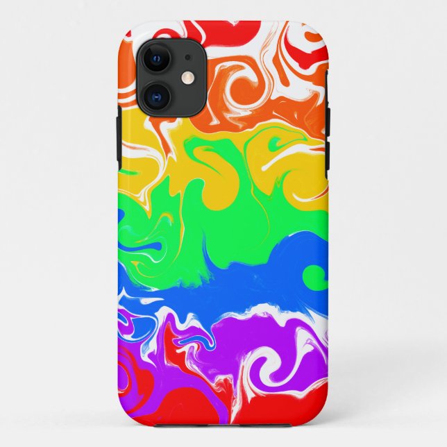 Rainbow Swirls Abstract Fluid Art Case-Mate iPhone Case (Back)