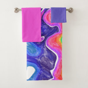 Rainbow Swirls Bath Towel Set