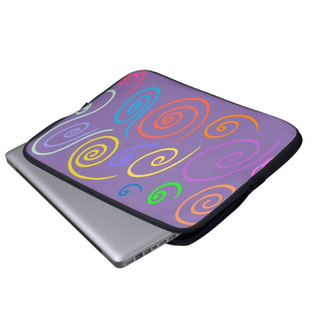 Rainbow Swirls Laptop Sleeve Cover (Front Bottom)