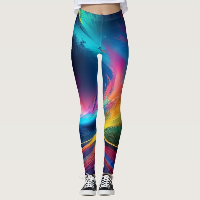 Rainbow Swirls Leggings (Front)