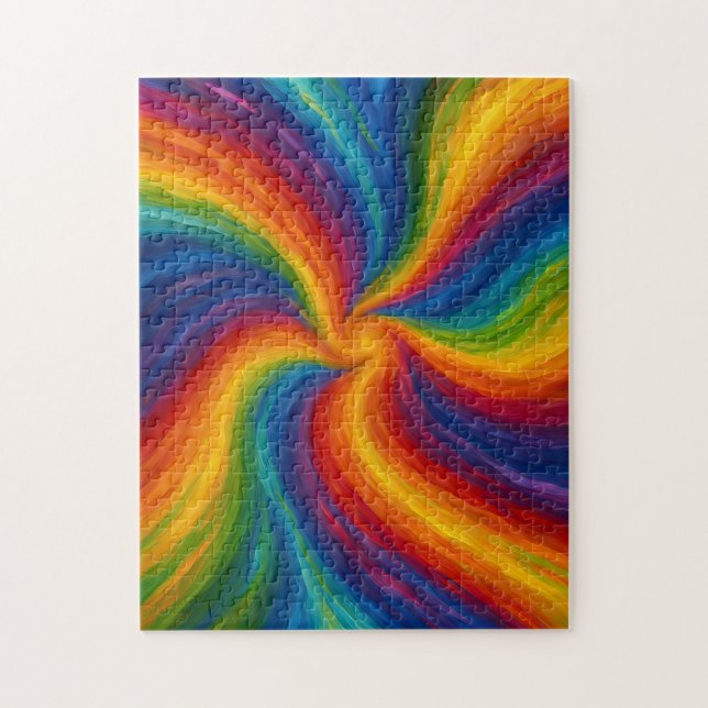 Rainbow Swirls Texture Painting Jigsaw Puzzle (Vertical)