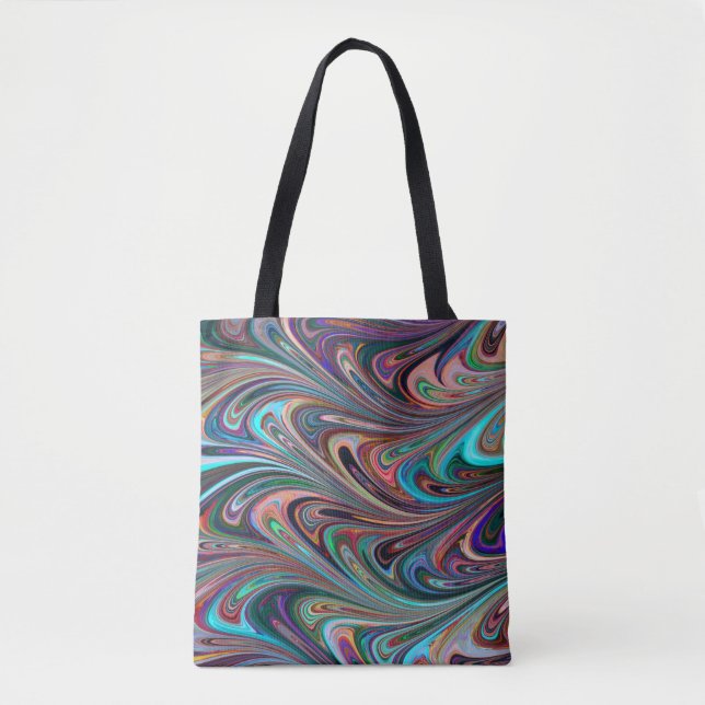 rainbow swirls tote bag (Front)