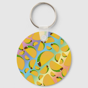 Rainbow tacos key ring