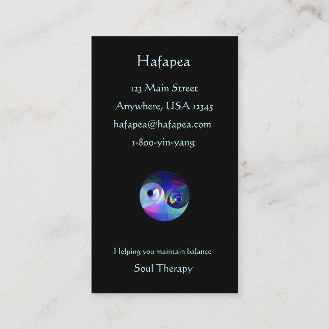 Rainbow Taijitu Yin Yang Business Card (Front)