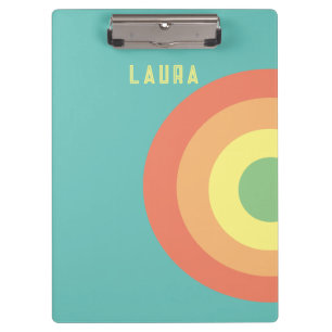 rainbow target retro 80s Clipboard