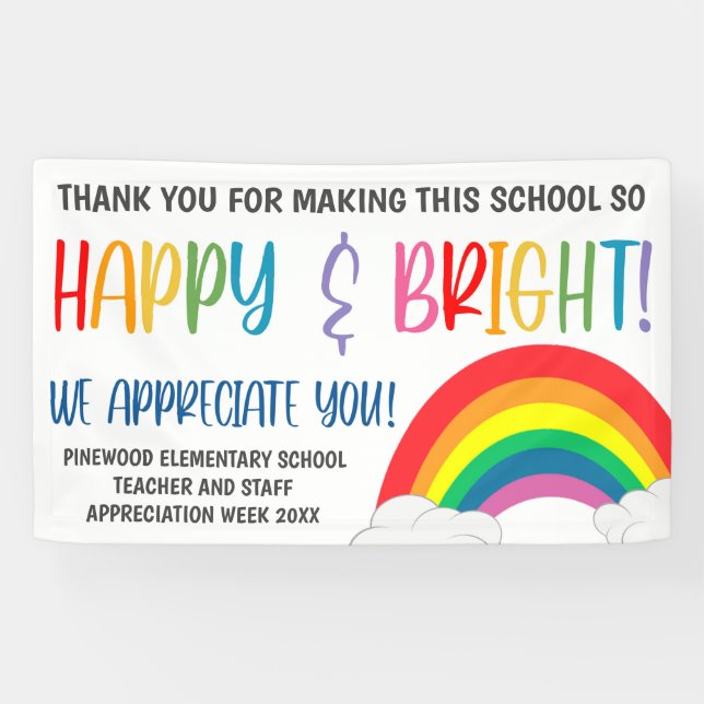 Rainbow Teacher Appreciation Week Banner (Horizontal)