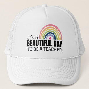 Rainbow Teacher Beautifu Day Trucker Hat