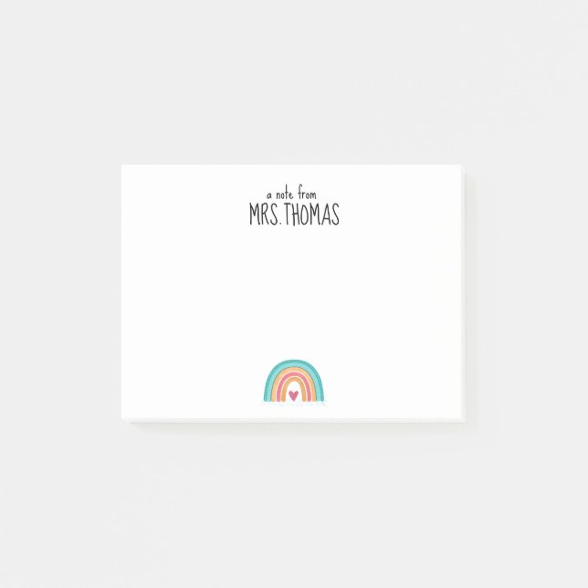 Rainbow Teacher Note Pad – Custom Teacher Gift (Front)