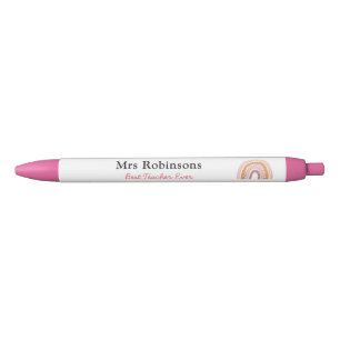 Rainbow Teacher Pens Personalized Boho Pink Modern