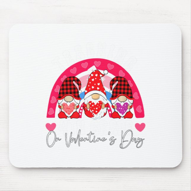 Rainbow Teaching 4th Grade On Valentines Day Teac  Mouse Mat (Front)