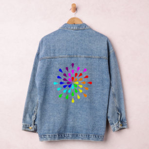 Rainbow teardrops denim jacket