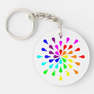 Rainbow teardrops key ring