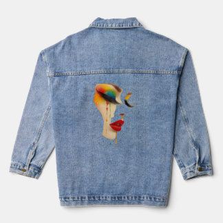 Rainbow Tears Art Denim Jacket