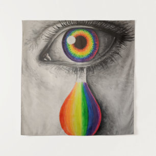 Rainbow tears poster canvas print tapestry