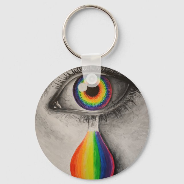 Rainbow tears poster throw pillow trivet stone coa key ring (Front)