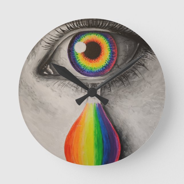 Rainbow tears poster throw pillow trivet stone coa round clock (Front)