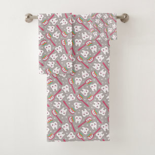 Rainbow Teeth Pattern Bath Towel Set
