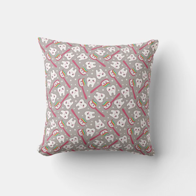 Rainbow Teeth Pattern Cushion (Front)
