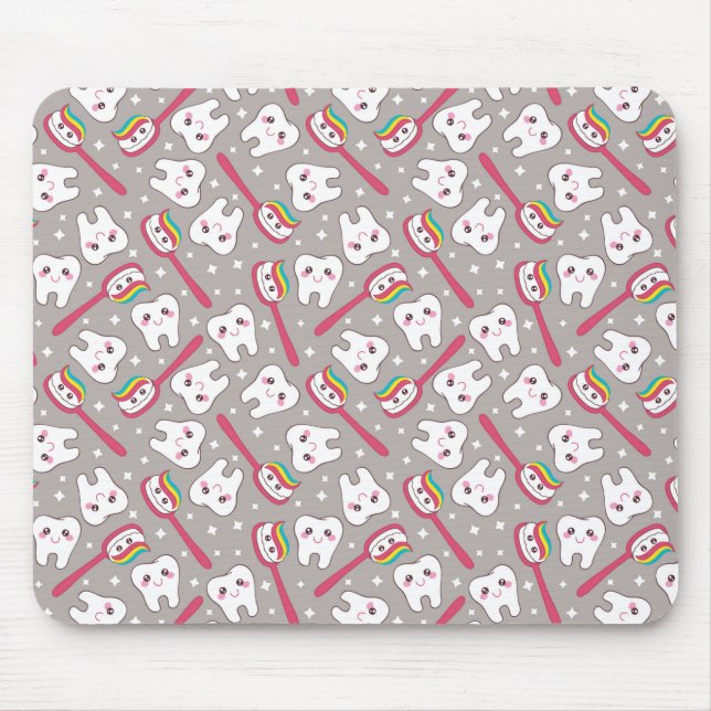 Rainbow Teeth Pattern Mouse Mat (Front)