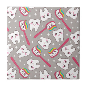 Rainbow Teeth Pattern Tile
