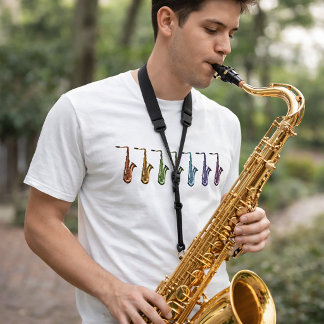 Rainbow Tenor Saxophone Colourful Music Instrument T-Shirt