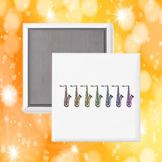 Rainbow Tenor Saxophone Lineup  Magnet