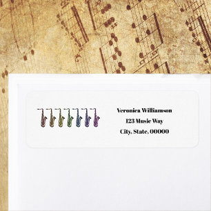 Rainbow Tenor Saxophone Personalize Return Address