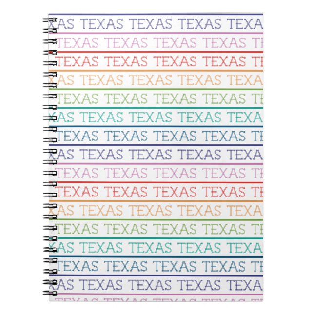 Rainbow Texas, Texas, Texas Notebook (Front)