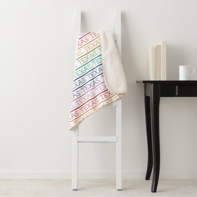 Rainbow Texas, Texas, Texas Sherpa Blanket (In Situ)