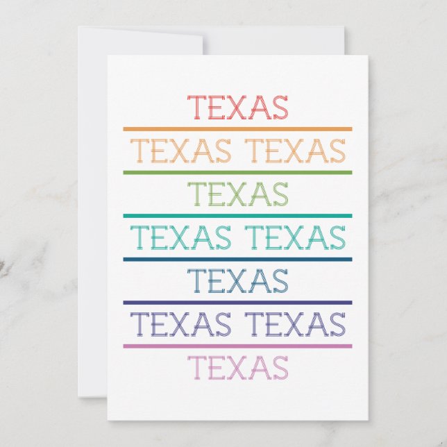 Rainbow Texas, Texas, Texas Thank You Card (Front)