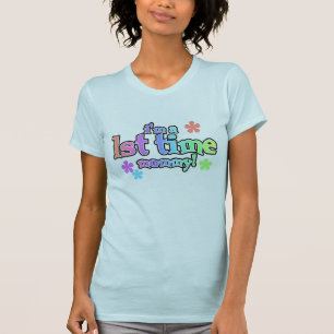 Rainbow Text First Time Mummy T-Shirt
