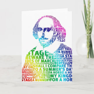 Rainbow text Shakespeare Card
