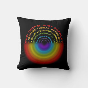 rainbow text throw pillow