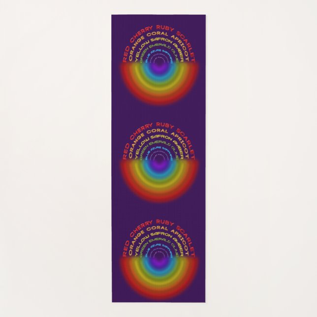 rainbow text  yoga mat (Front)